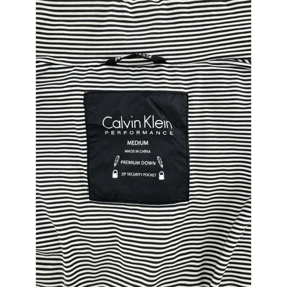 Calvin Klein Vest Sz M Black Duck Down Puffer Quilted Performance Pockets​​​ - Picture 9 of 11